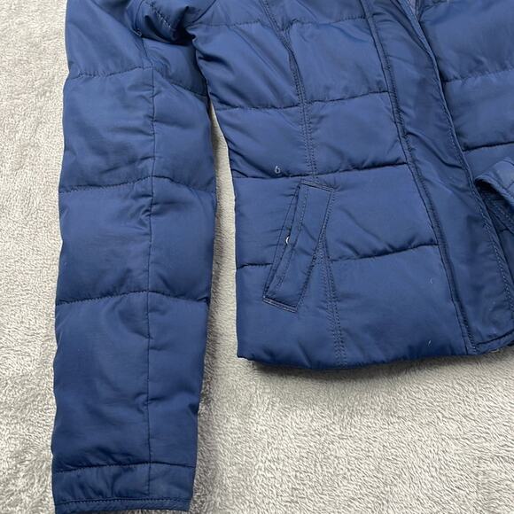 Abercrombie & Fitch S Blue Down Waterfowl‎ Feathers Y2K Short Puffer Jacket - Picture 3 of 13